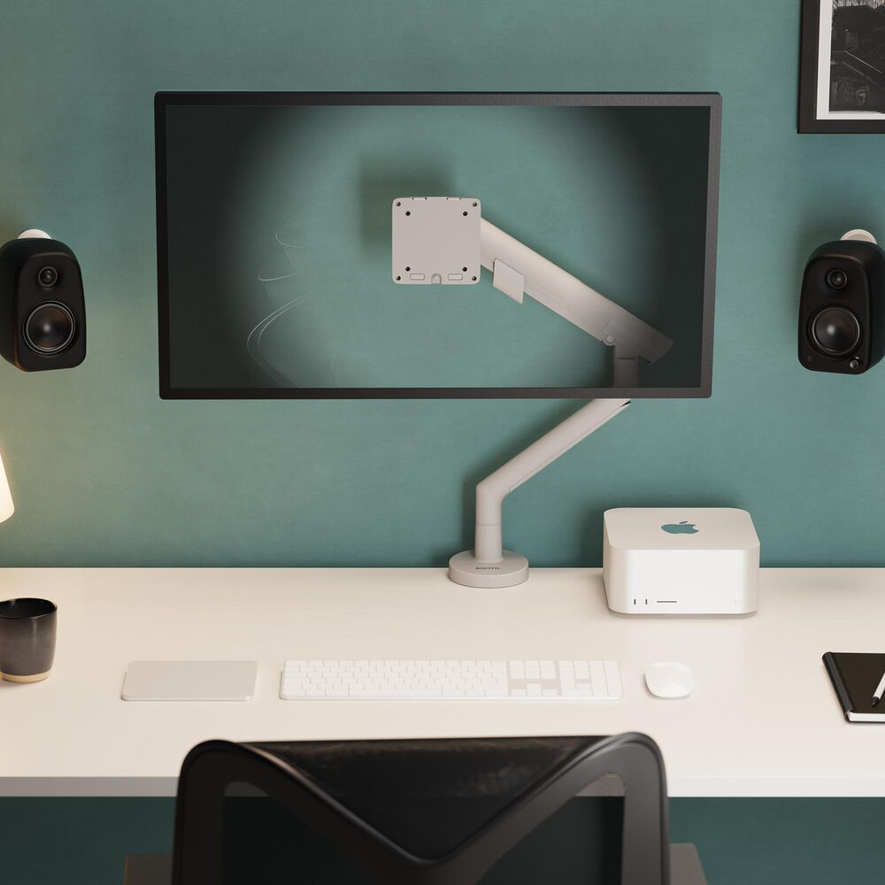 Kanto Single Monitor Desk Mount for 17" - 40" Displays in White, , large