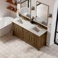 James Martin Vanities Brookfield 72" Double Bathroom Vanity in Honey Oak with 3cm Ethereal Noctis Quartz Top and Rectangular Sinks, , large