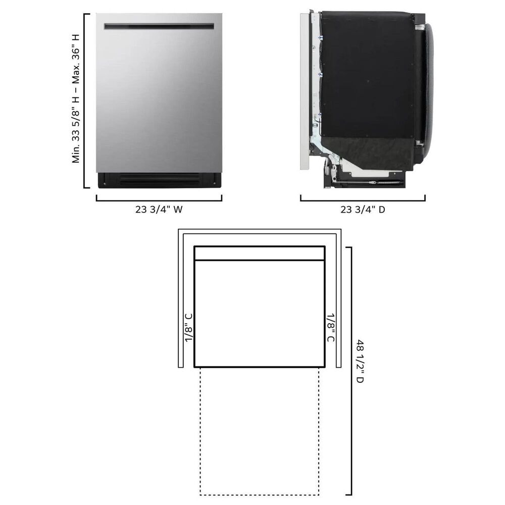 LG 24" Built-In Pocket Handle Dishwasher with 3rd Rack in PrintProof Stainless Steel, , large