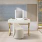 Valor Living Juliette Vanity Desk Only in Bright White and Gold, , large