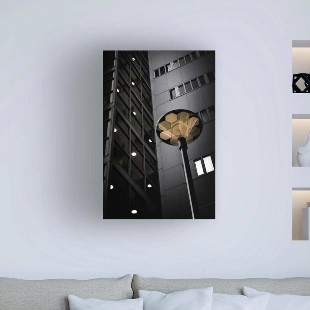 Timberlake Punti Luce 32&quot; x 22&quot; Canvas Art in Black/Grey/Tan, , large