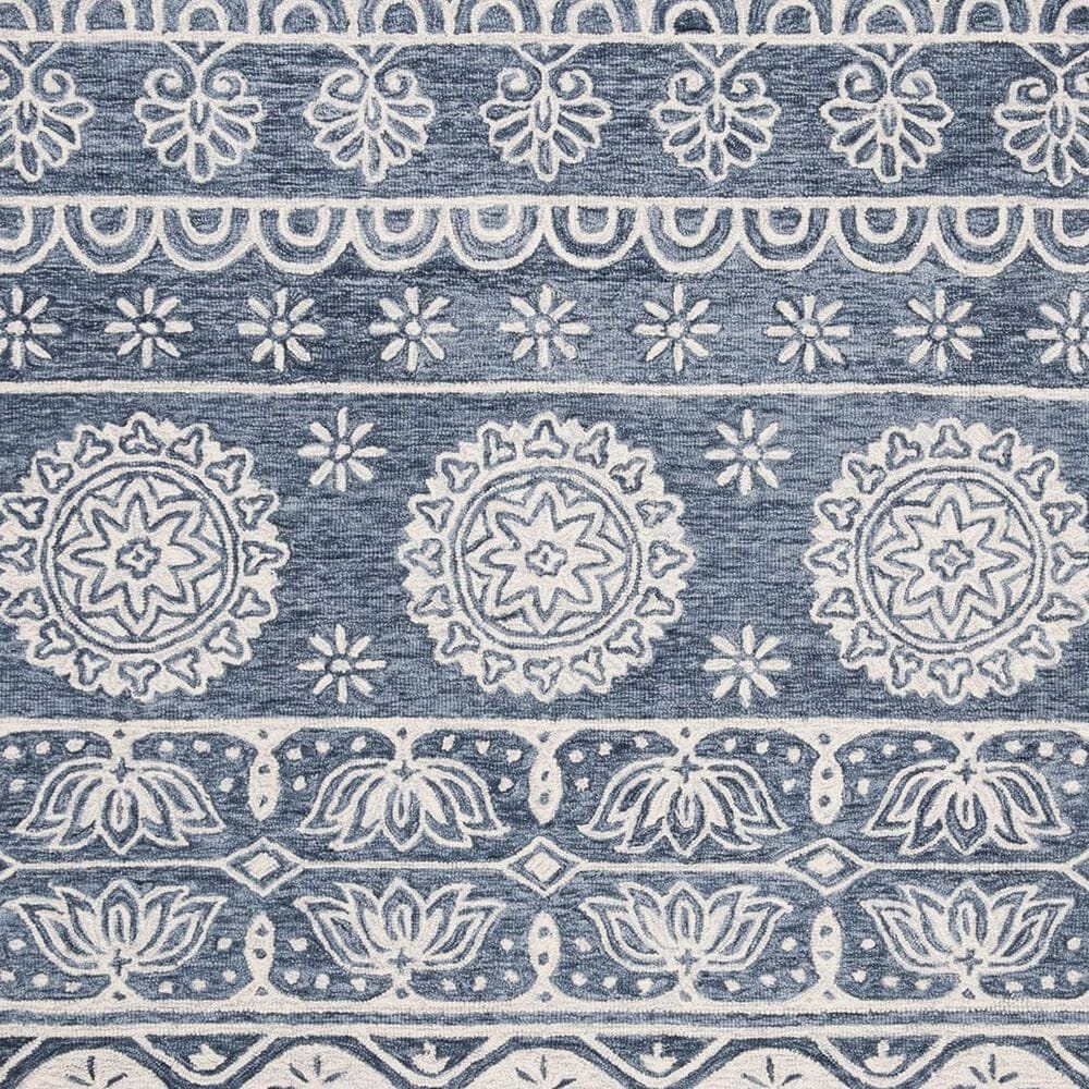 Safavieh Micro-Loop MLP607M 8&#39; x 10&#39; Blue and Ivory Area Rug, , large