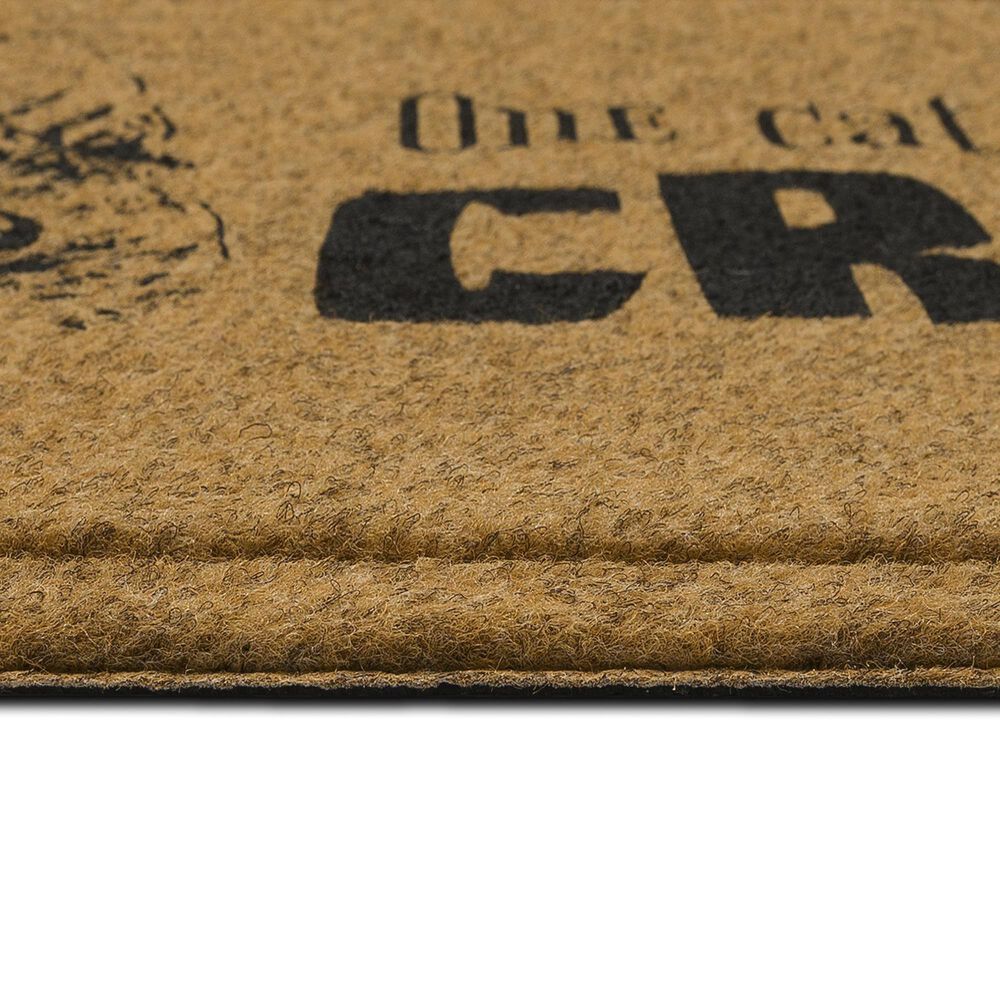 Karastan Bristol Cat Crazy 1&#39;6&quot; x 2&#39;6&quot; Natural Door Mat, , large