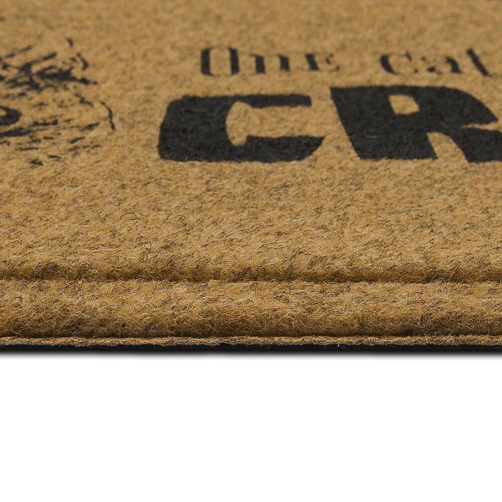 Karastan Bristol Shut The Front Door 1'6 x 2'6 Natural Door Mat