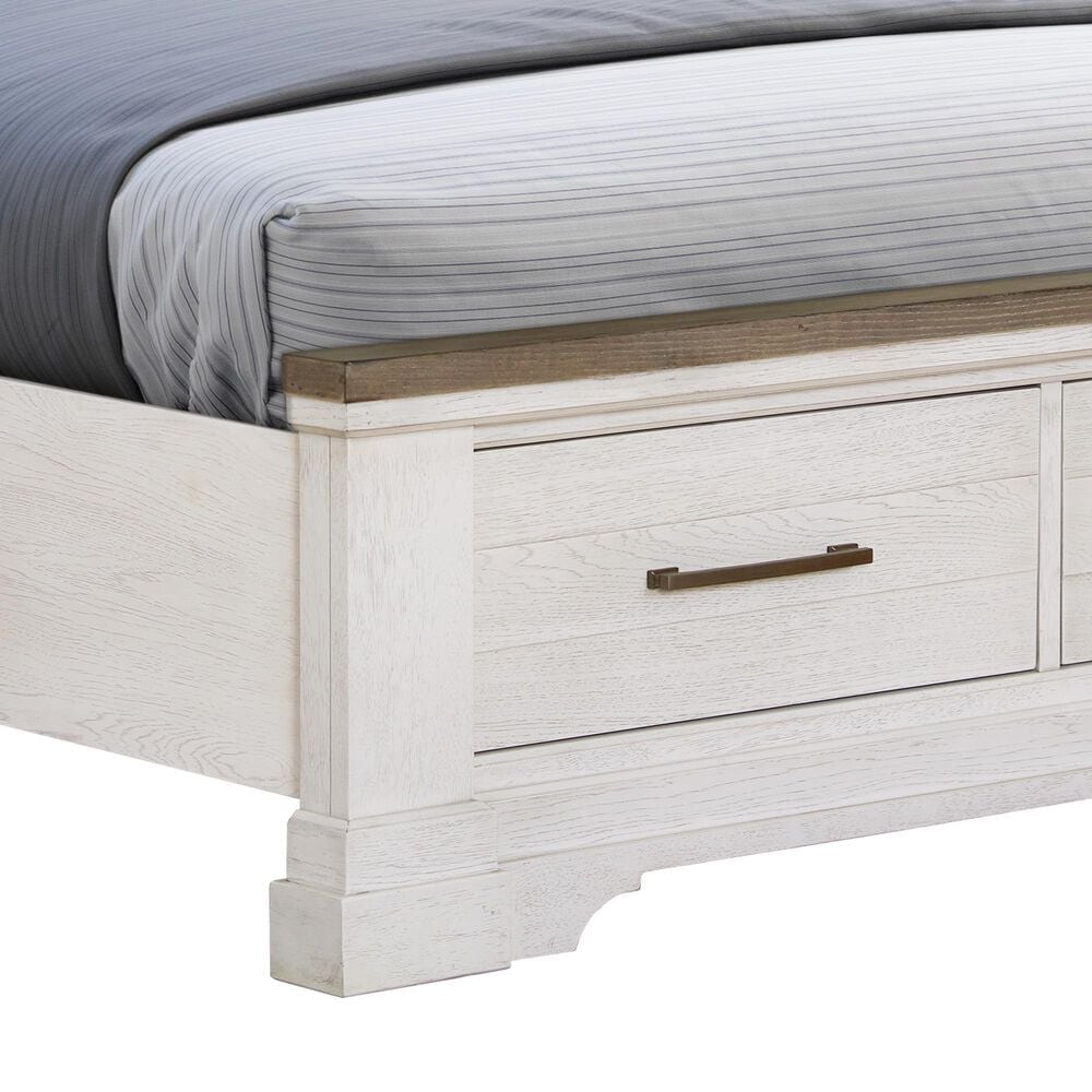 Sasha Lee Traditional Queen Storage Bed in Two Tone Hickory, , large