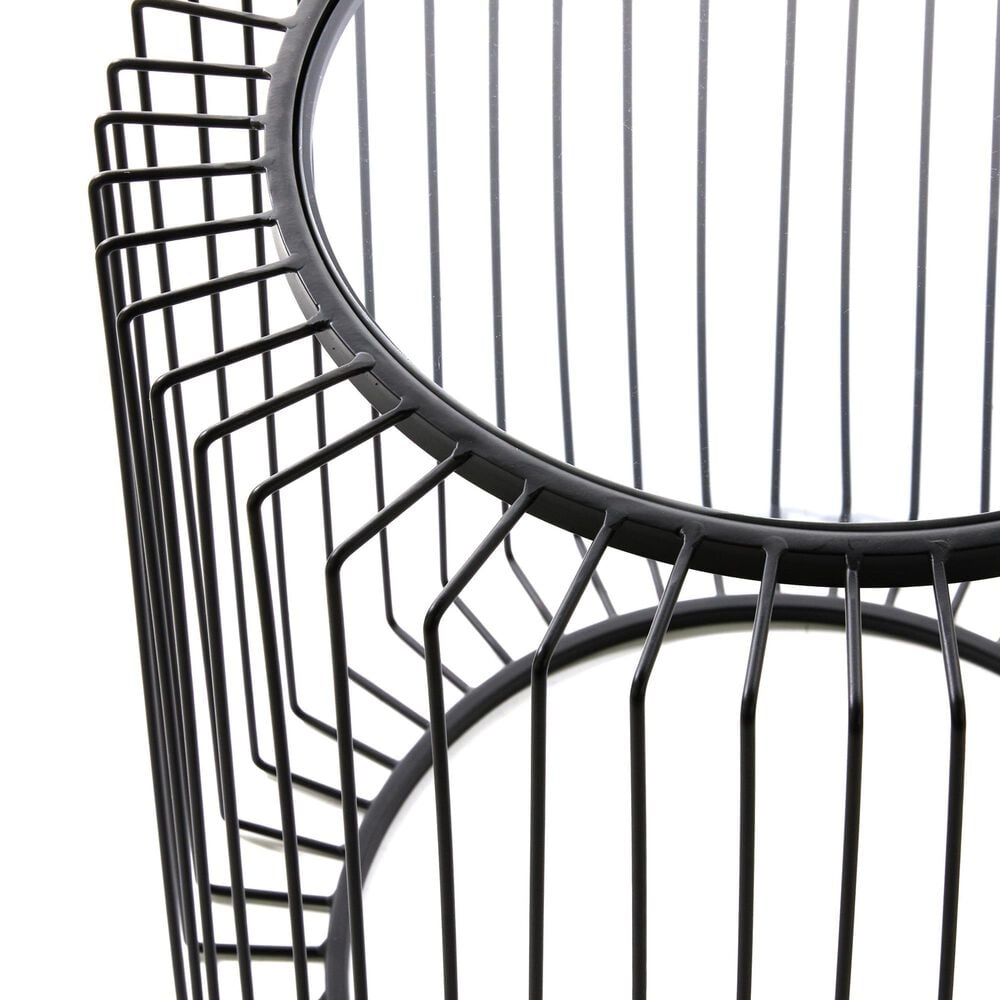 Maple and Jade Open Wire Frame End Table in Matte Black, , large