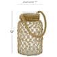 Maple and Jade 12" Decorative Indoor/Outdoor Candle Lantern with Rope Handle in Clear and Brown, , large
