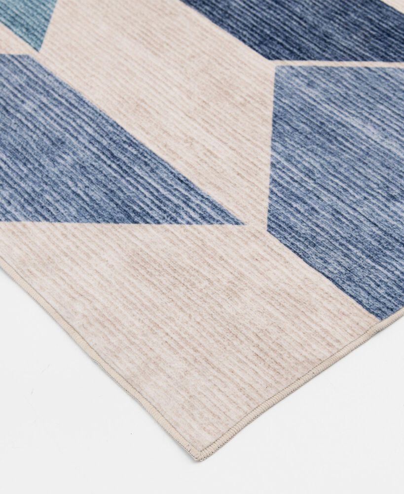 Central Oriental Rugease Devika 5&#39; x 7&#39; Beige and Blue Area Rug, , large
