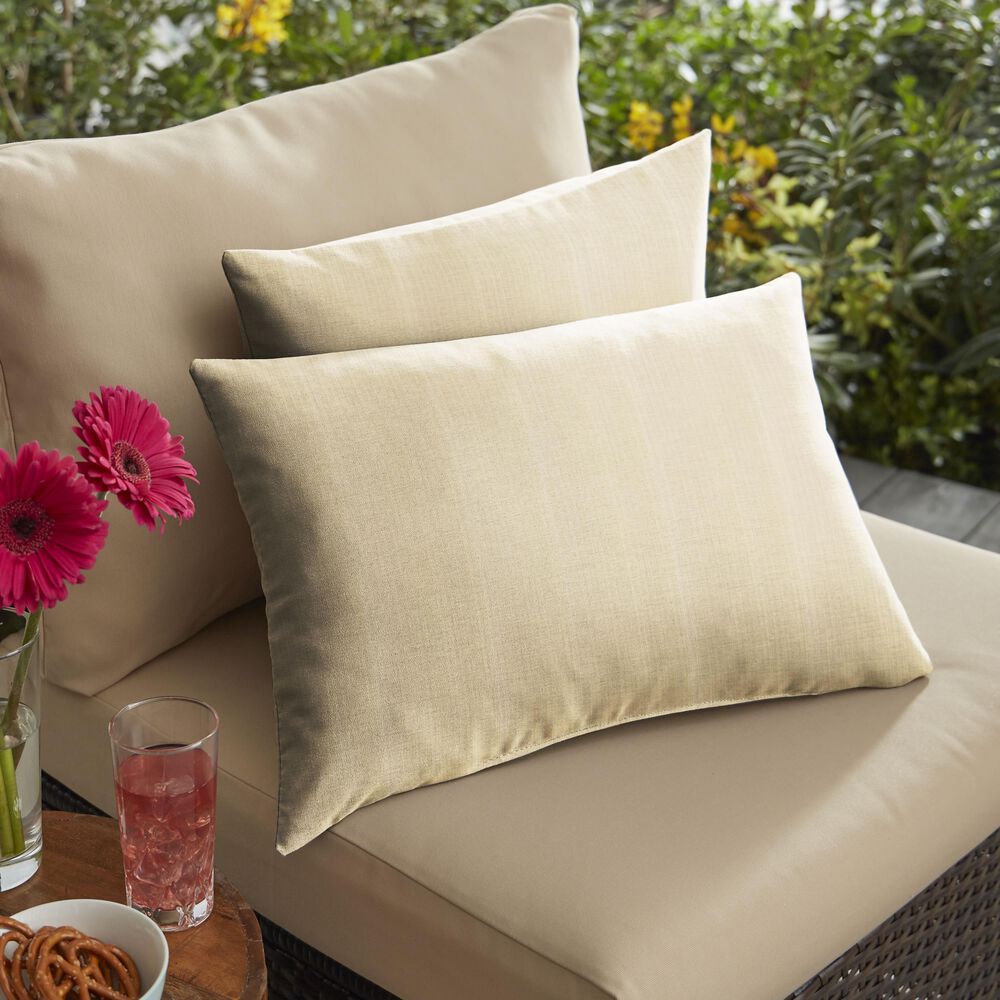 Sorra Home Sunbrella 13" x 20" Pillow in Dupione Sand (Set of 2), , large