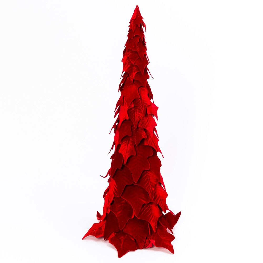The Gerson Company 36" Holiday Velvet Poinsettia Tree in Red, , large