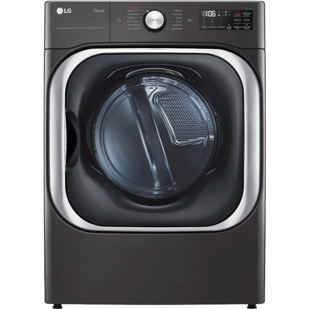 LG 9 Cu. Ft. Smart Wi-Fi Enabled Front Load Electric Dryer with TurboSteam in Black Steel, , large
