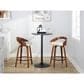 LumiSource Grotto 26" Swivel Counter Stool with Cream Faux Leather Upholstery in Walnut and Black (Set of 2), , large