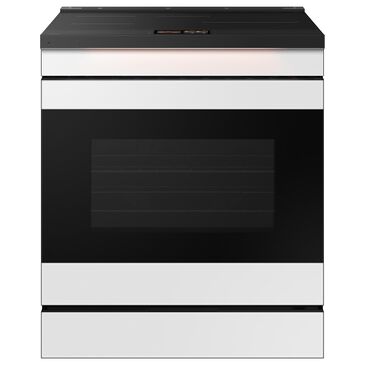 Samsung Bespoke Bespoke 6.3 Cu. Ft. Smart Slide-In Electric Induction Range with AI Hub and Oven Camera in White Glass, , large