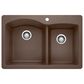 Blanco Diamond 33" 60/40 Double Bowl Dual Mount Kitchen Sink in Cafe, , large