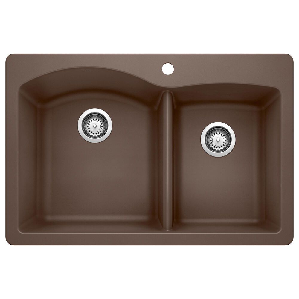 Blanco Diamond 33" 60/40 Double Bowl Dual Mount Kitchen Sink in Cafe, , large