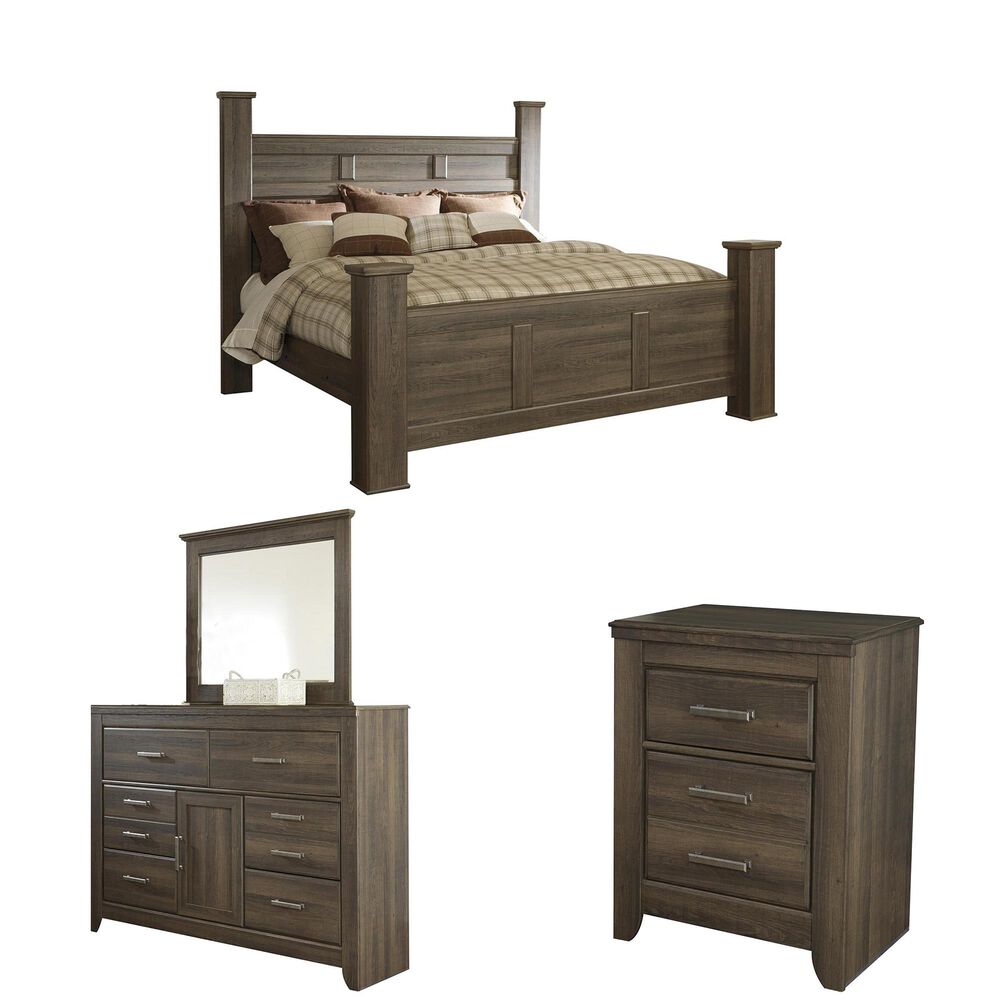 Signature Design by Ashley Juararo 4-Piece King Bedroom Set in Dark Brown, , large