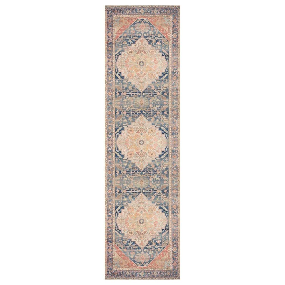 Nourison Vintage Washables Blue and Coral 2"2" x 8" Runner, , large