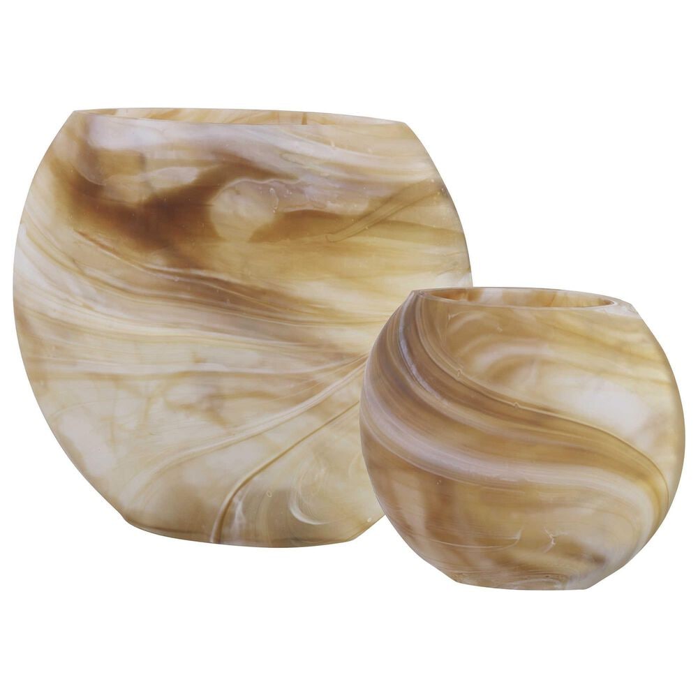 Uttermost Fusion Vase in Caramel, Ivory and Tan &#40;Set of 2&#41;, , large