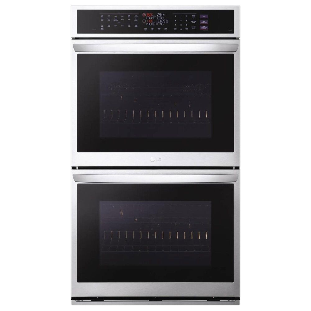 LG 2-Piece Kitchen Package with Print Proof Stainless Steel 9.4 Cu. Ft. Smart Double Wall Oven and Black 30" Induction Cooktop, , large