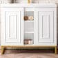 James Martin Vanities Alicante 39.5" Single Bathroom Vanity in Glossy White and Radiant Gold with 5 cm White Glossy Resin Top and Rectangular Sink, , large