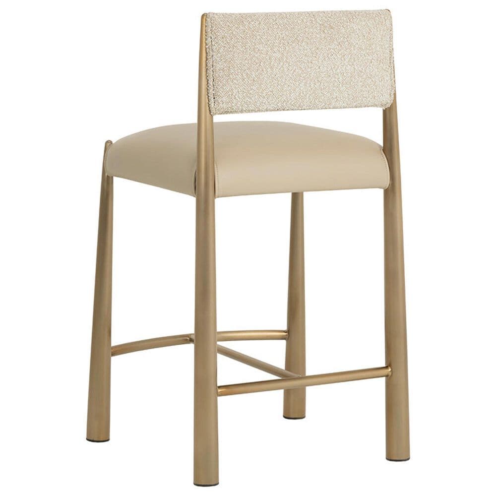 Club Collection By Sunpan Bayard Counter Stool in Napa Beige and Santa Cruz Oatmeal, , large