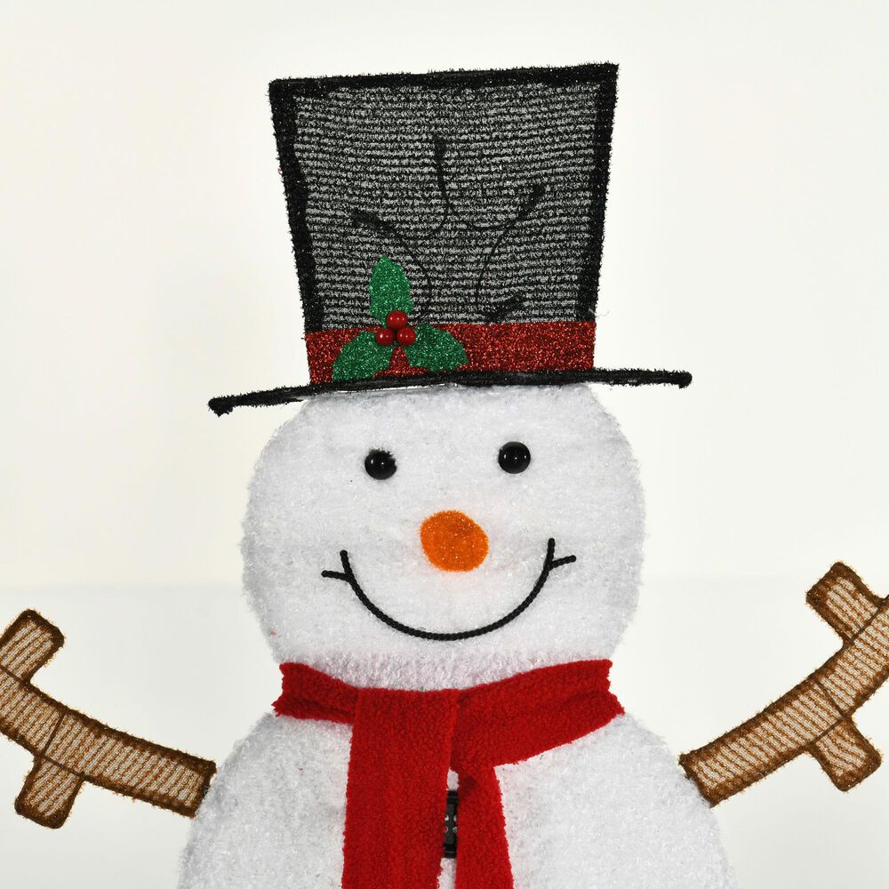 HOMLUX 3-Piece Snowman Set with LED Lights in White, , large