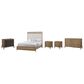 Sterling Timber Elure King Upholstered and Strap Panel Bed with Dresser Bachelor Chest and 2 Nightstands in Latte, , large