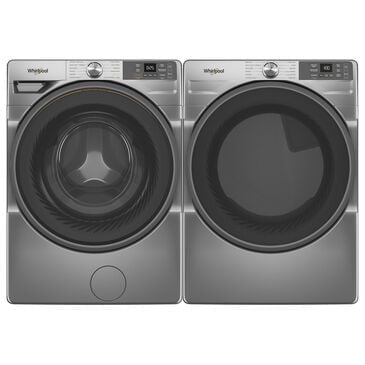 Whirlpool 4.5 Cu. Ft. Smart Front Load Washer and 7.4 Cu. Ft. Smart Electric Dryer Laundry Pair in Radiant Silver, , large