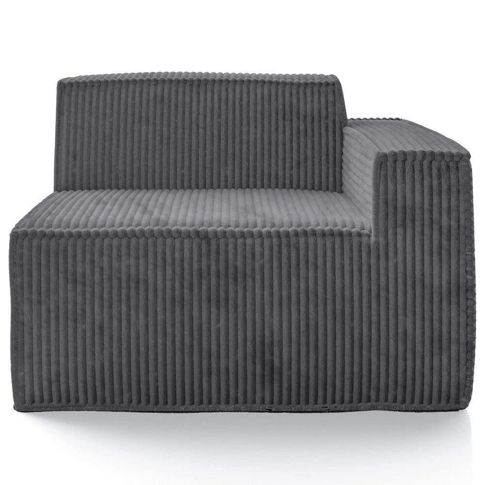 Furniture of America Facil 3-Piece Modular Track Arm Sofa in Dark Gray, , large