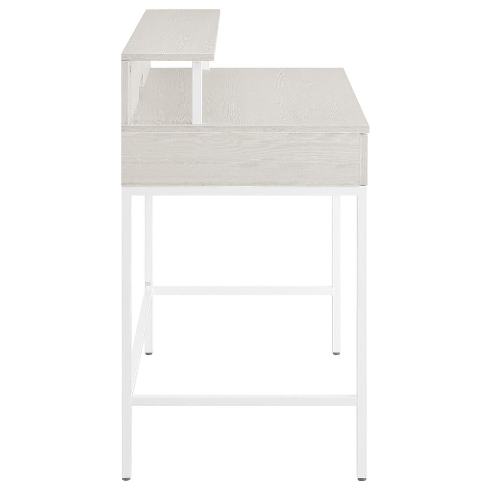 Valor Living Contempo Writing Desk with Shelf Hutch in White Oak and White, , large