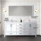 Lexora Home Jacques 72" Double Bathroom Vanity in White with 2 cm White Carrara Marble Top and Rectangular Sinks, , large