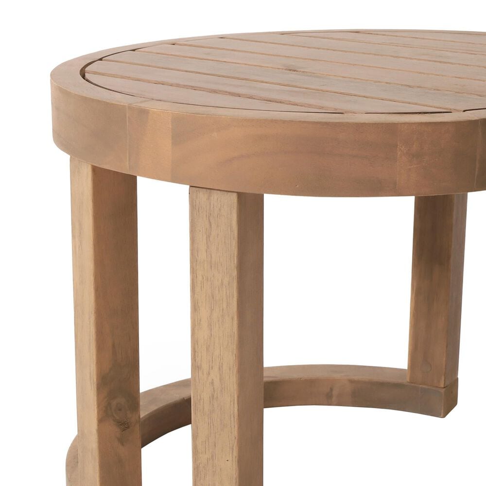 Hearth and Haven Round Patio Side Table in Brown, , large
