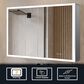 Lexora Home Mesa 36" x 28" LED Mirror Medicine Cabinet with Defogger in Aluminium, , large