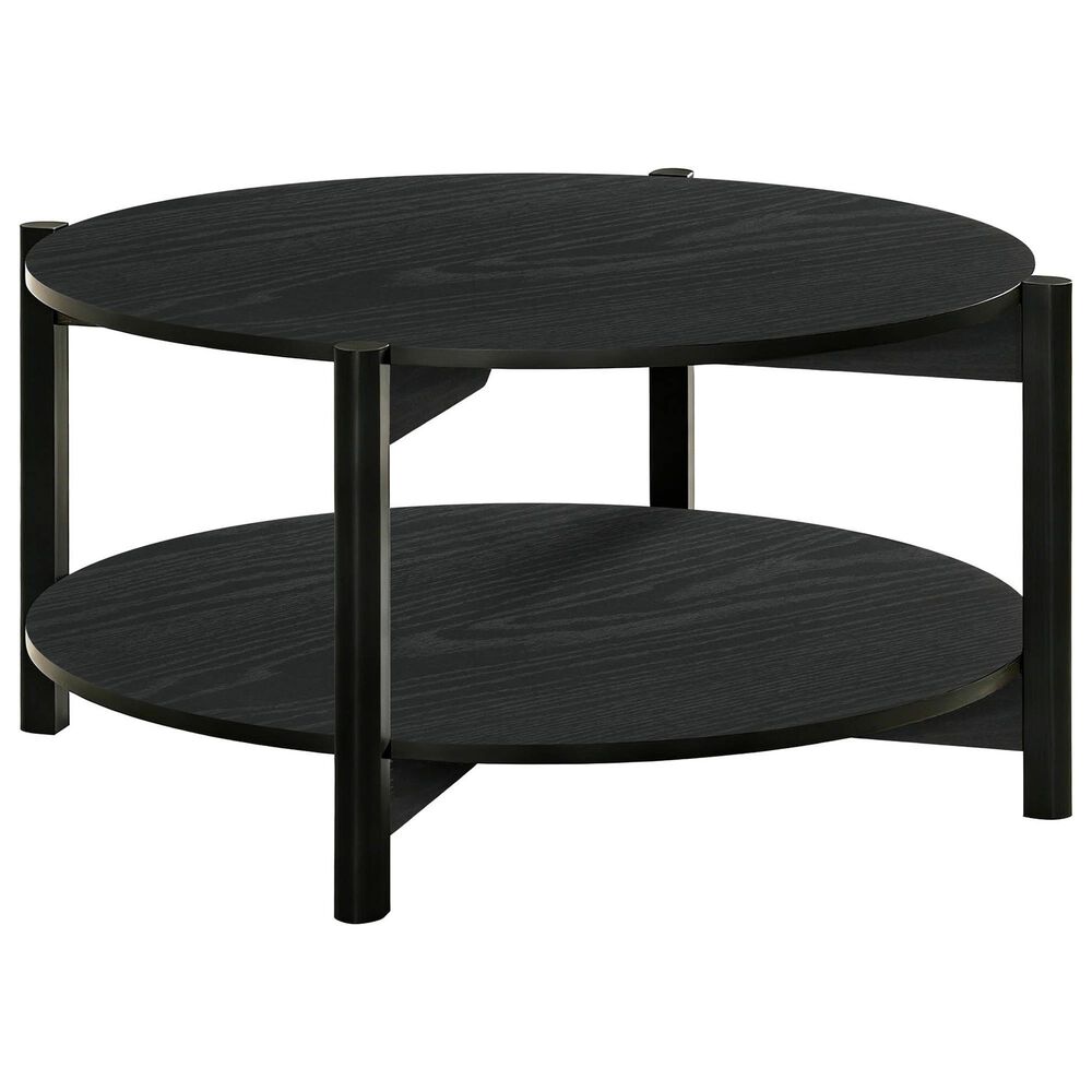 Furniture of America Elovier Coffee Table with Open Shelf in Black, , large