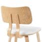 Armen Living Jaguar Side Chair with White Upholstery in Oak, , large