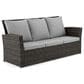 Hearth and Haven Outdoor Sofa with Black Wicker Frame in Gray, , large