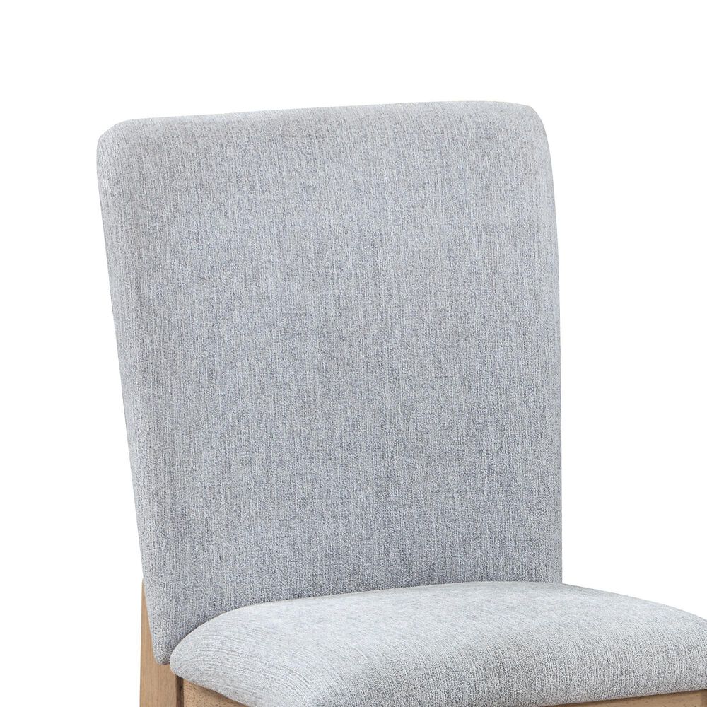 HOMLUX Armless Chair with Gray Cushion in Oak (Set of 2), , large