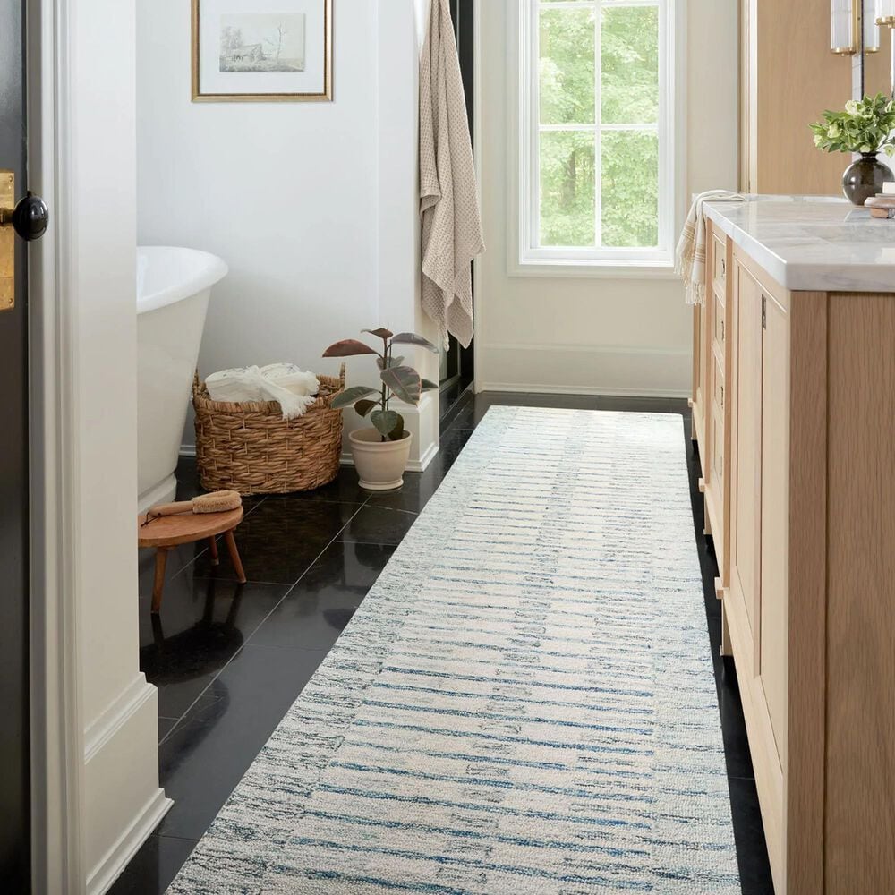 Chris Loves Julia x Loloi Chris 2&#39; x 5&#39; Ivory and Denim Area Rug, , large