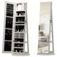 GigaCloud Swivel Jewelry Cabinet with Full Length Mirror and Locking Mechanism in White, , large