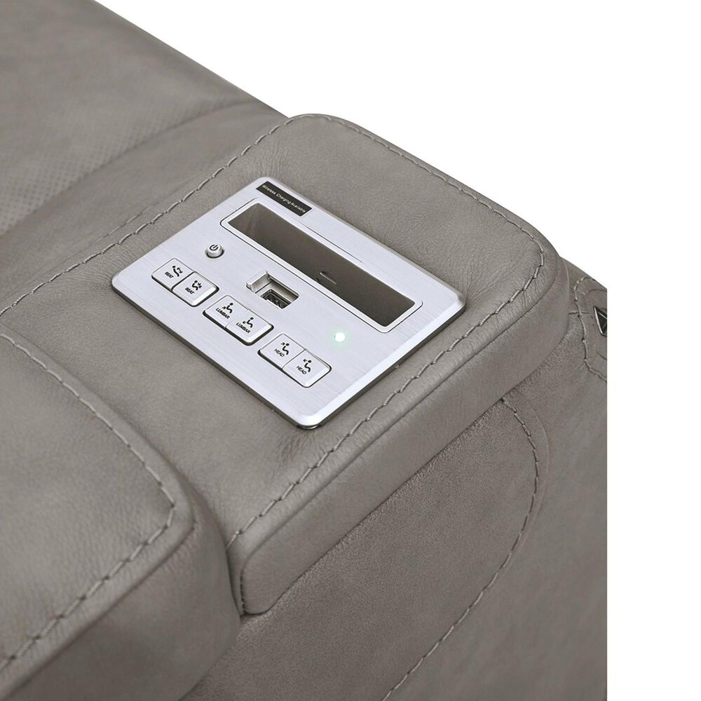 Ashley The Man-Den Power Reclining Loveseat/Console/Adjustable Headrest in Gray, , large