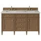 James Martin Brittany 60" Double Bathroom Vanity in Pecan with 3 cm Siberian Silestone Top, Rectangular Sinks and FreePower Wireless Charger, , large