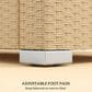 Hearth and Haven Outdoor Sofa with Cushions and Natural Wicker in Cream White, , large