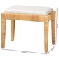 Baxton Studio Sofia Ottoman with Natural Brown Rattan in White, , large