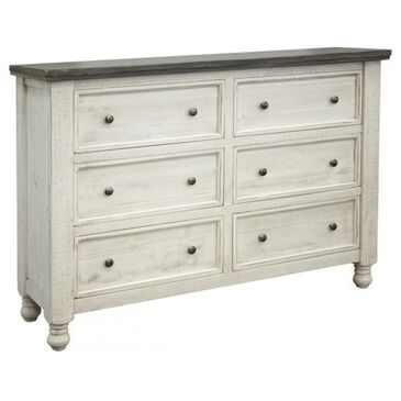 Fallridge Stone 6 Drawer Dresser in Eggshell Antiqued, , large