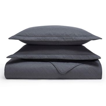 Trade Linker 3-Piece Queen Basket Pinsonic Quilt Set in Charcoal, , large