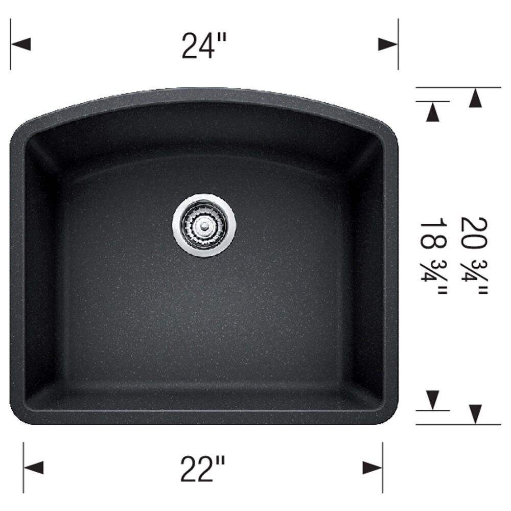 Blanco Diamond 24&quot; Single Bowl Kitchen Sink in Soft White, , large