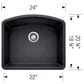 Blanco Diamond 24" Single Bowl Kitchen Sink in Soft White, , large