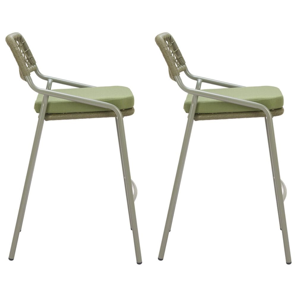 Zuo Modern Rio Patio Barstool in Green (Set of 2), , large