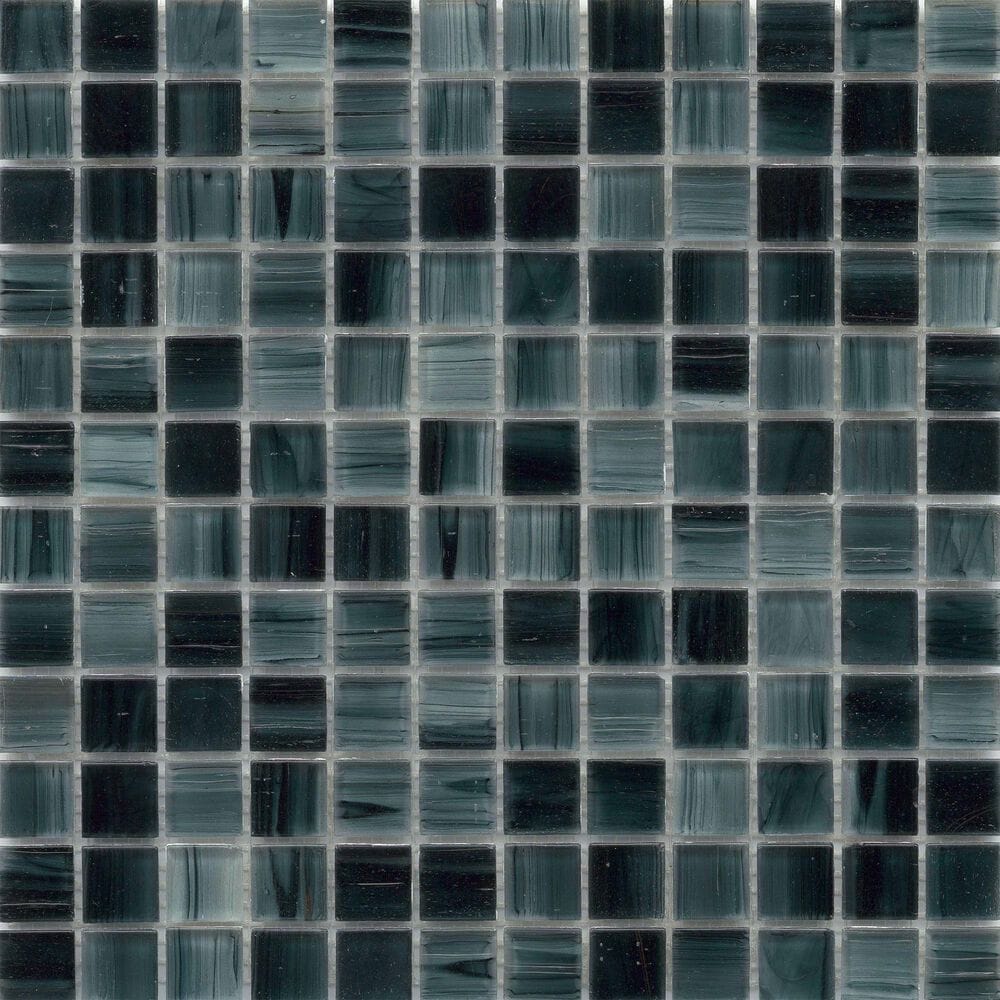 Emser Swirl Lake 1" x 1" Square on 12" x 12" Glass Mosaic Sheet, , large