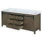 Lexora Home Marsyas 84" Double Bathroom Vanity in Rustic Brown with 2 cm White Cultured Marble Top and Rectangular Sinks, , large
